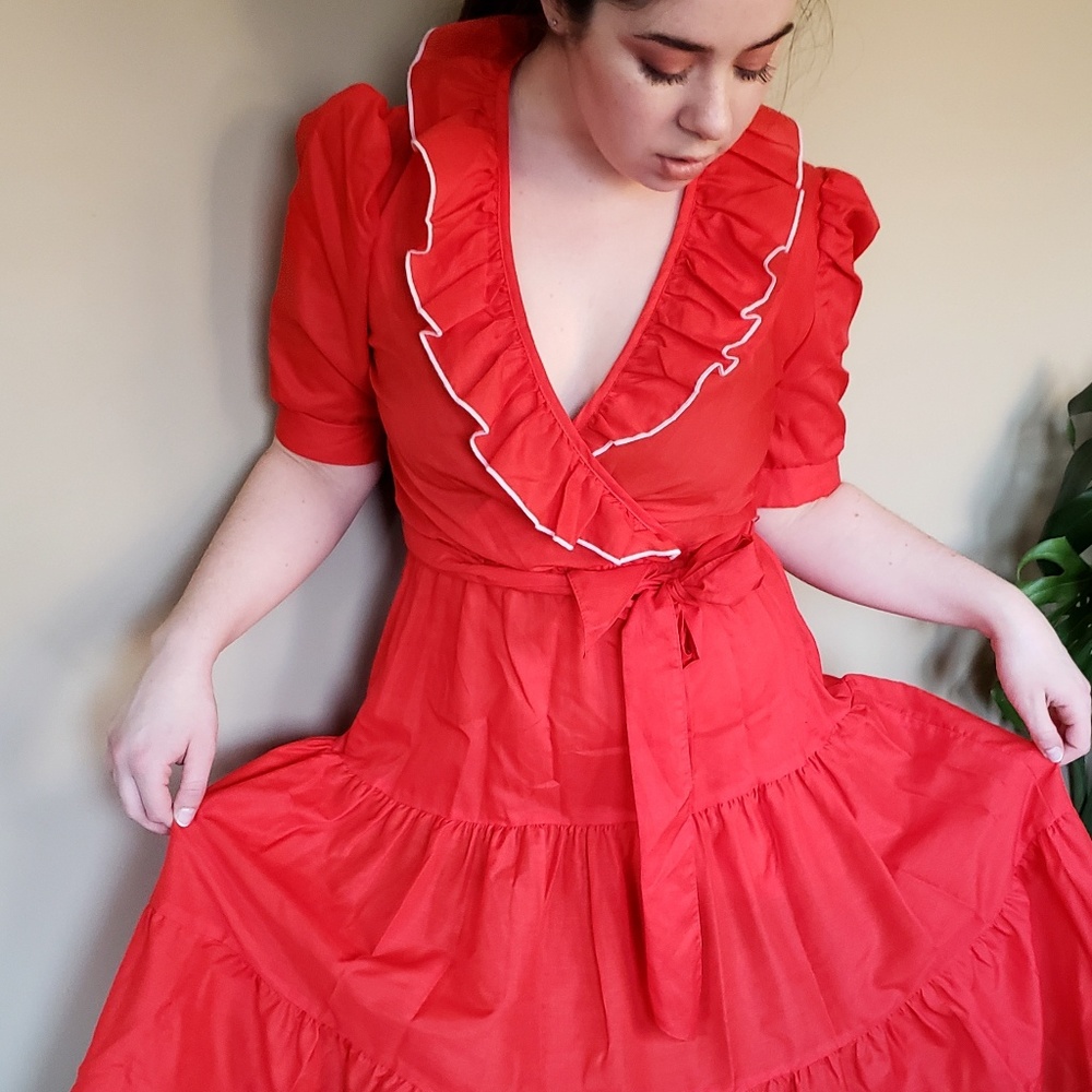 Vintage Red Dress - 60s/70s Party Dress